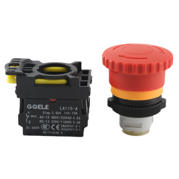 GQELE22mm waterproof self-locking emergency stop button press stop button one normally open/close LA115-A5-11ZS - Image 2