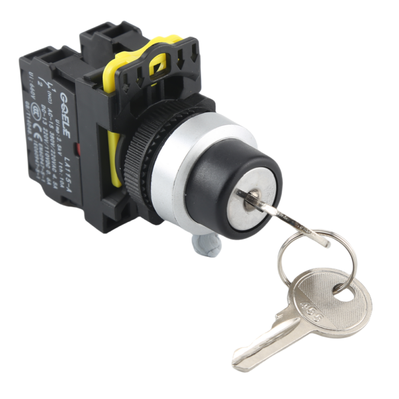GQELE Waterproof Keywheel Button 22mm LA115-A5-11Y One Open One Close Self Locking Reset - Image 2