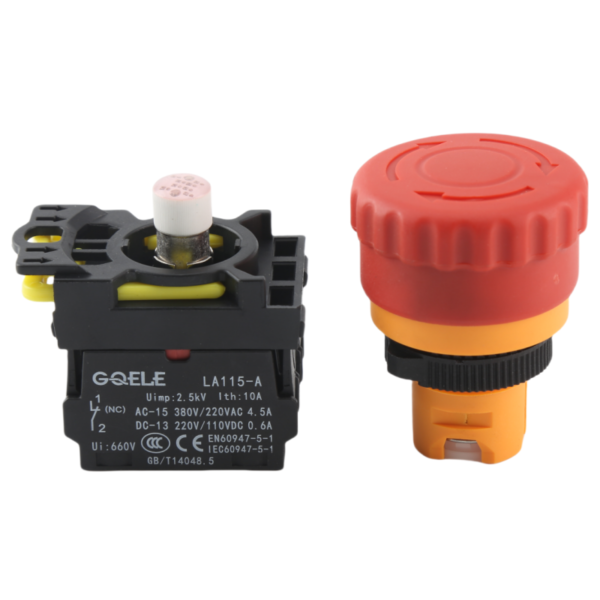 GQELE22mm waterproof strip light self-locking emergency stop button press emergency stop STOP push pull reset,LA115-A5-11ZTD - Image 2