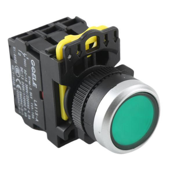 GQELE22mm waterproof strip light self-locking reset flat head button, normally open and closed AL115-A5-11D - Image 2