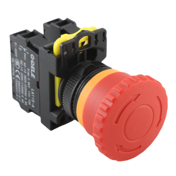 GQELE22mm waterproof self-locking emergency stop button press stop button one normally open/close LA115-A5-11ZS - Image 3