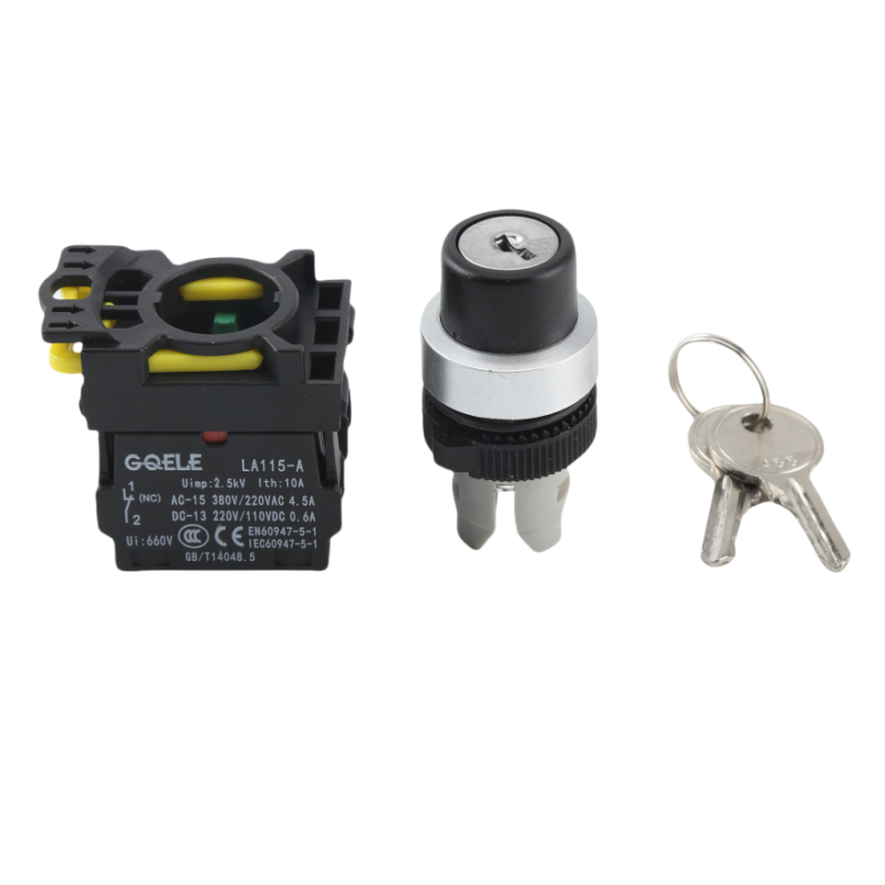 GQELE Waterproof Keywheel Button 22mm LA115-A5-11Y One Open One Close Self Locking Reset - Image 3