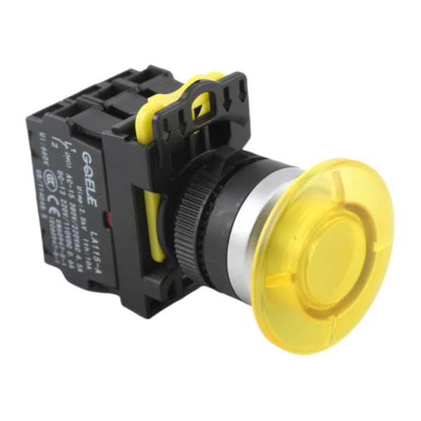 GQELE22mm waterproof strip light self-locking reset mushroom head button, normally open and closed LA115-A511MD - Image 3