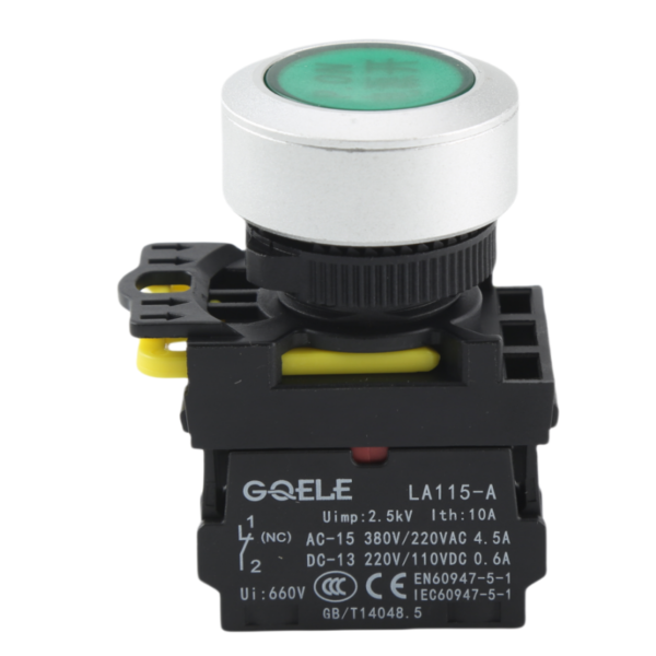 GQELE waterproof flat head button with one opening and one closing self resetting lock 2230MM installation LA115-A5-11E