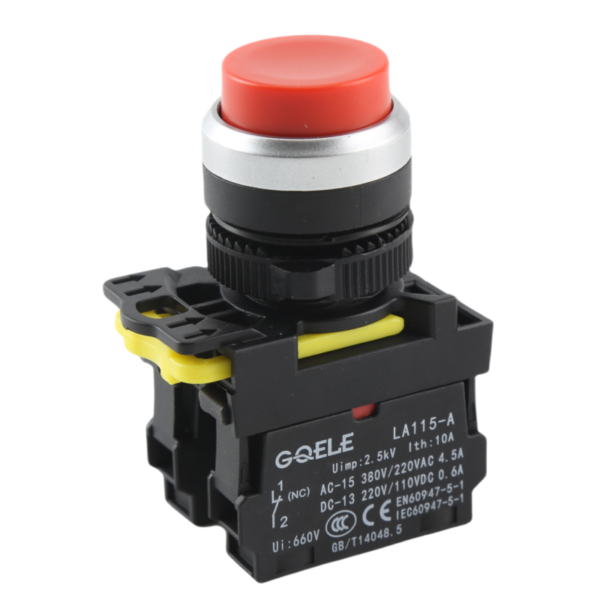 GQELE/22mm waterproof self-locking self resetting high position protruding button, normally open and closed AL115-A5-11H